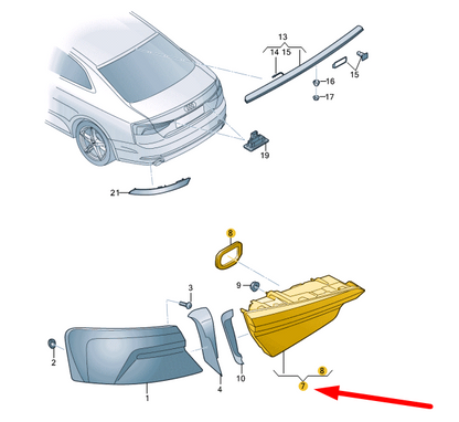 new audi a5 8w6 left side tailgate taillight 8w6945093c original