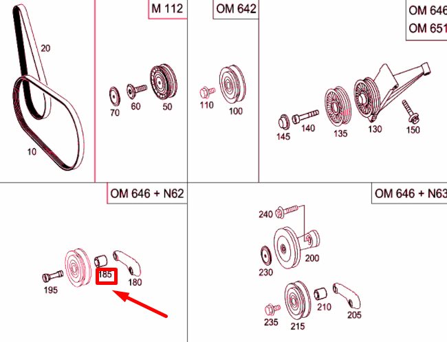 NEW MERCEDES-BENZ VITO W639 PULLEY SPACER TUBE A1151320053 ORIGINAL