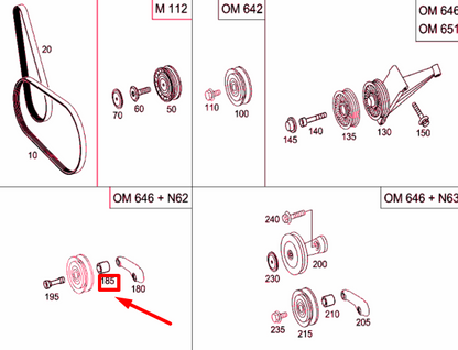 NEW MERCEDES-BENZ VITO W639 PULLEY SPACER TUBE A1151320053 ORIGINAL