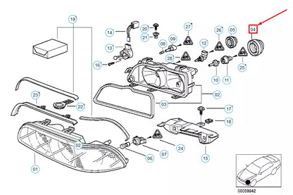 NEW BMW 5 E39 HEADLAMP COVER FOR LOW BEAM BULB 63128362436 8362436 ORIGINAL