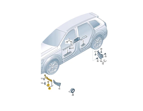 NEW AUDI Q7 4M FRONT LEFT INNER WHEEL SPOILER 4M0853887E