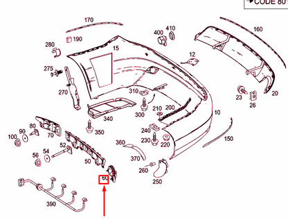 NEW MERCEDES-BENZ C W204 REAR BUMPER LEFT BASIC MOUNTING A2048800503 ORIGINAL