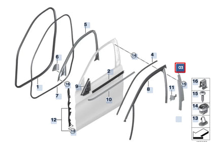 NEW BMW X6 F16 M F86 FRONT LEFT B-PILLAR FINISHER APPLIQUE 51337317789 ORIGINAL