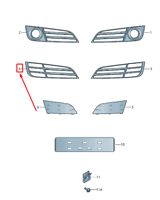new audi a8 4h front right bumper grille 4h0807680j t94 4h0807680jt94 original