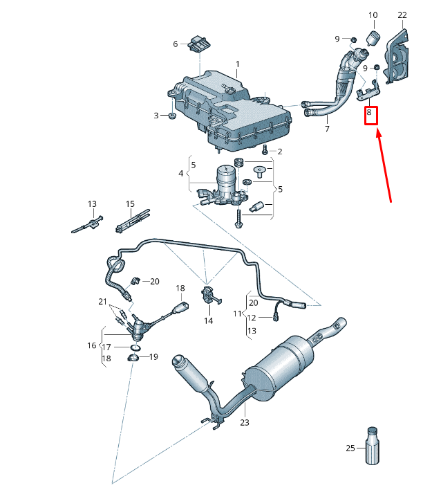 NEW VW TRANSPORTER VI T6 SCR REDUCTION AGENT PIPE BRACKET 7E0131327A ORIGINAL