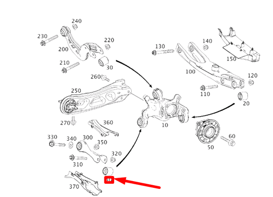 new mercedes-benz cla c117 rear track rod suspension bearing a2463520265