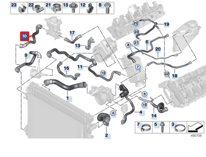 new bmw x6 g06 expansion tank hose 17129894766 original