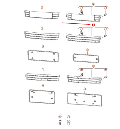 NEW AUDI A7 SPORTBACK 4G8 FRONT LICENSE PLATE HOLDER 4G8807287JT94 ORIGINAL