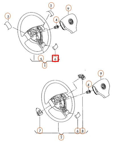 NEW VOLKSWAGEN EOS STEERING WHEEL LOWER COVER CAP 1Q0419685C3Q7