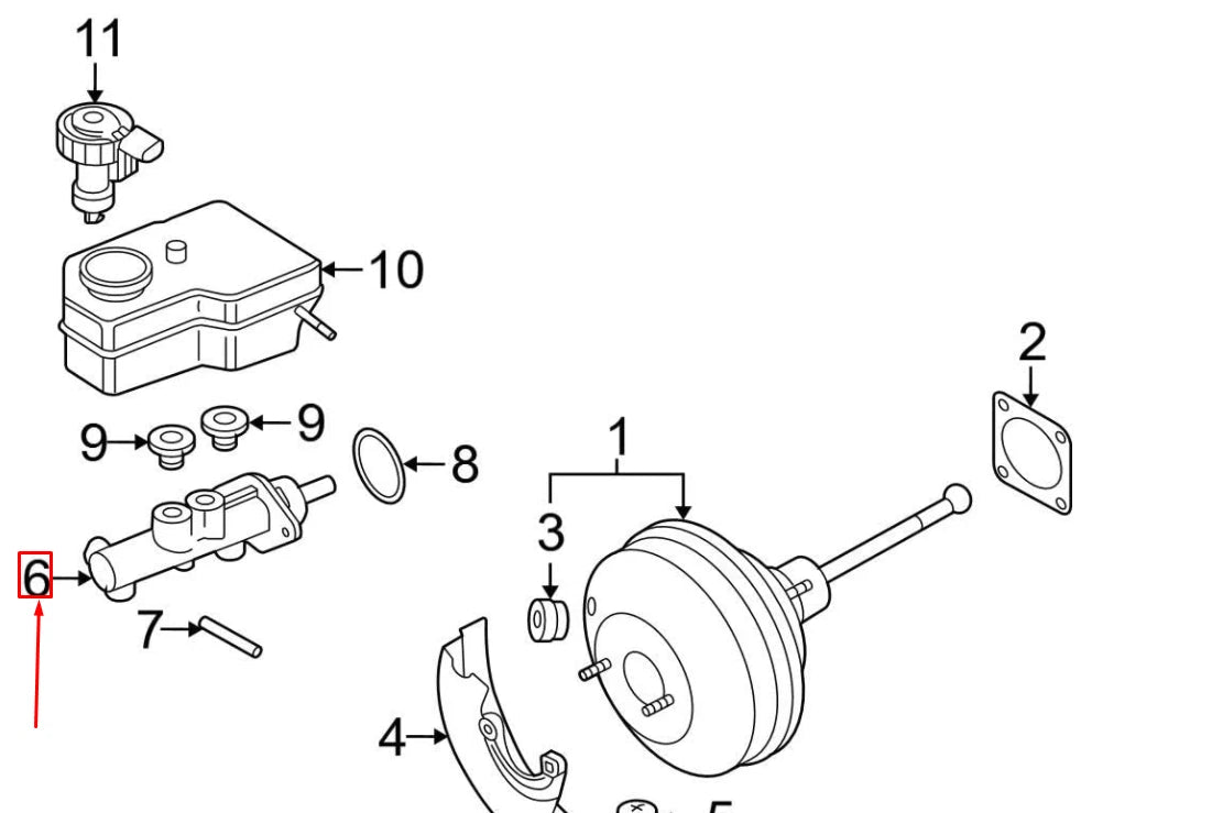 NEW VOLKSWAGEN JETTA A6 MK6 BRAKE MASTER CYLINDER LHD 1K1614019AF ORIGINAL