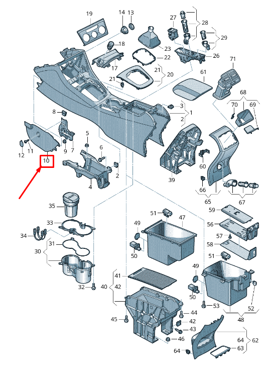 NEW AUDI RSQ3 8U RIGHT CENTER CONSOLE SIDE PANEL TRIM RHD 8U28633064PK ORIGINAL