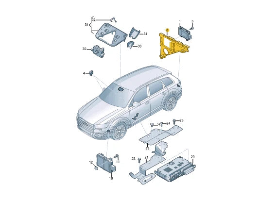 NEW AUDI Q7 4M BLIND SPOT DETECTION WARNING SENSOR BRACKET RIGHT 4M0919504B