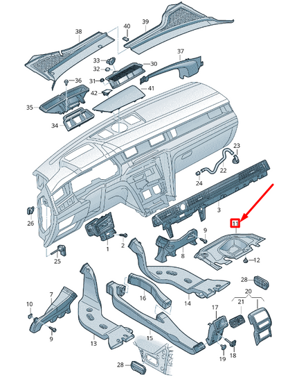 NEW VOLKSWAGEN ARTEON 3H7 DASHBOARD GLOVE BOX COVER RHD 3G2819593B ORIGINAL