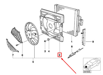 NEW BMW 5 E39 A/C FAN SHROUD 6913887 64546913887 ORIGINAL