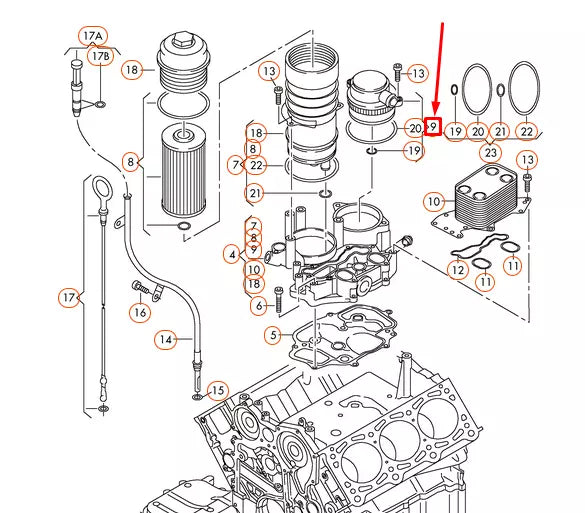 NEW AUDI A4 B7 OIL SEPARATOR 057103495N ORIGINAL