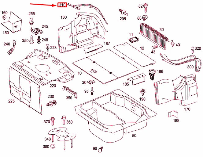 NEW MERCEDES BENZ S W221 LUGGAGE COMPARTMENT RIGHT COVER A2216941033 ORIGINAL