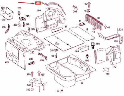NEW MERCEDES BENZ S W221 LUGGAGE COMPARTMENT RIGHT COVER A2216941033 ORIGINAL