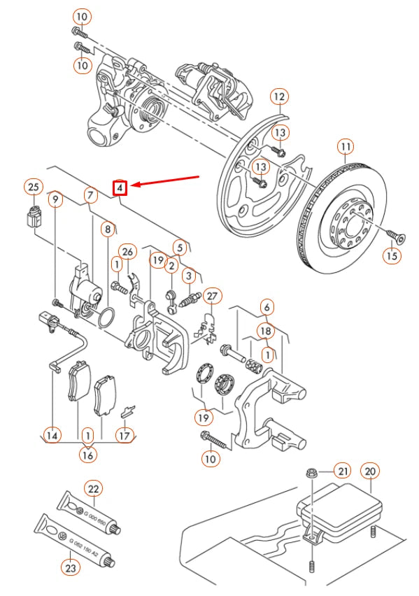 NEW AUDI A6 C7 REAR LEFT BRAKE CALIPER HOUSING 4G0615403A ORIGINAL