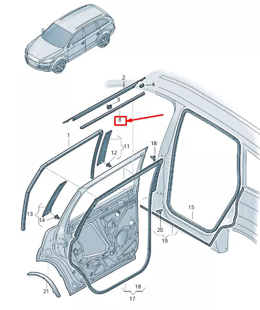 NEW AUDI Q7 4L REAR RIGHT INNER DOOR WINDOW APERTURE SEAL 4L0839480
