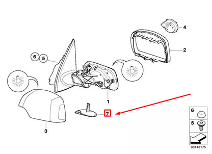 NEW BMW X5 E53 EXTERIOR MIRROR COVER 7110993 51167110993 ORIGINAL