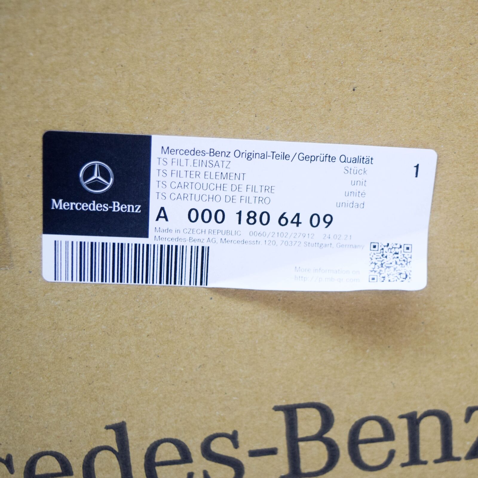 new mercedes-benz sprinter 906 filter insert kit a0001806409 original