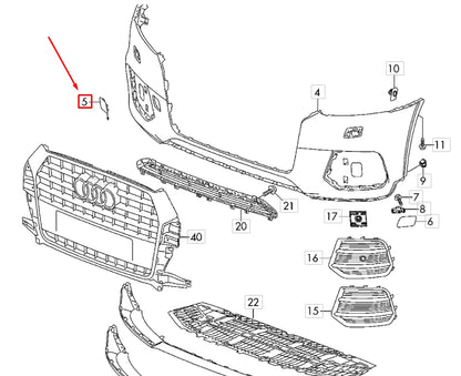 NEW AUDI Q3 8U FRONT BUMPER RIGHT TOWING EYE COVER 8U0807241AGRU