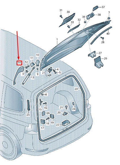 NEW VW SHARAN 7N REAR RIGHT GAS FILLED STRUT PROTECT STRIP 7N0827712A9B9