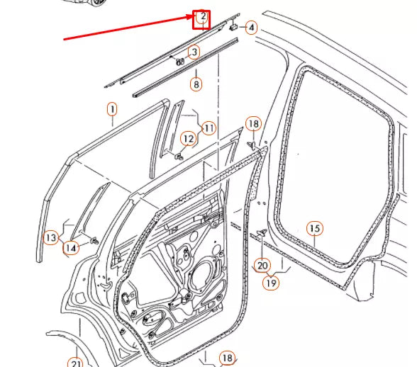 NEW AUDI Q7 4L REAR RIGHT DOOR WINDOW OUTER APERTURE SEAL 4L0839478 ORIGINAL