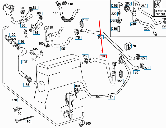 NEW MERCEDES-BENZ C W203 HVAC HEATER HOSE A2038300596 ORIGINAL