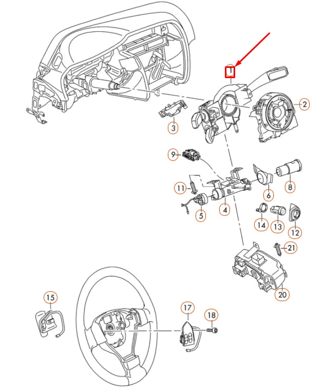 NEW VOLKSWAGEN EOS STEERING COLUMN COMBINATION SWITCH 5K0953513M9B9
