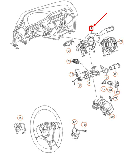 NEW VOLKSWAGEN EOS STEERING COLUMN COMBINATION SWITCH 5K0953513M9B9