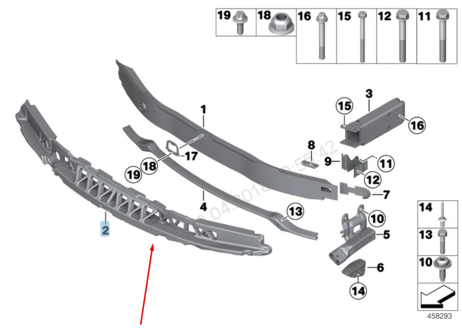 NEW BMW 3 F30 FRONT BUMPER FOAM 51117255364 7255364 2015 ORIGINAL