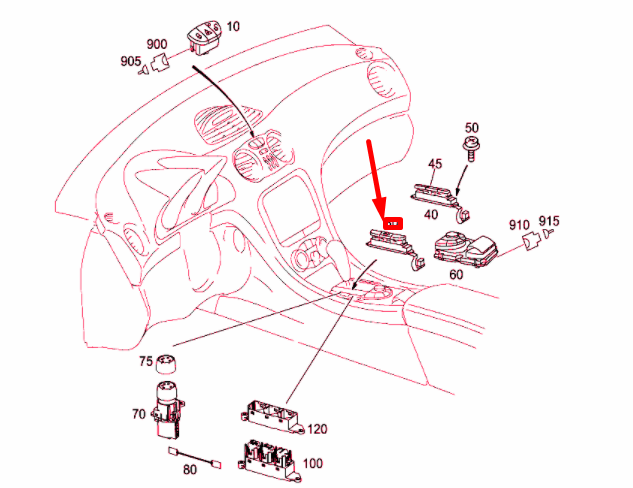 NEW MB SL R230 GEARSHIFT LEVER LEFT SWITCH BLOCK A23090501007167 ORIGINAL