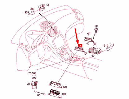 NEW MB SL R230 GEARSHIFT LEVER LEFT SWITCH BLOCK A23090501007167 ORIGINAL