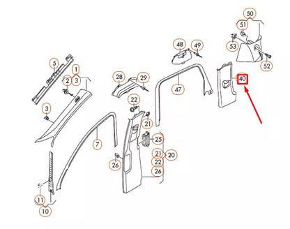 NEW VOLKSWAGEN TOUAREG 7P REAR LEFT C PILLAR UPPER TRIM 7P6867241G5R0 ORIGINAL