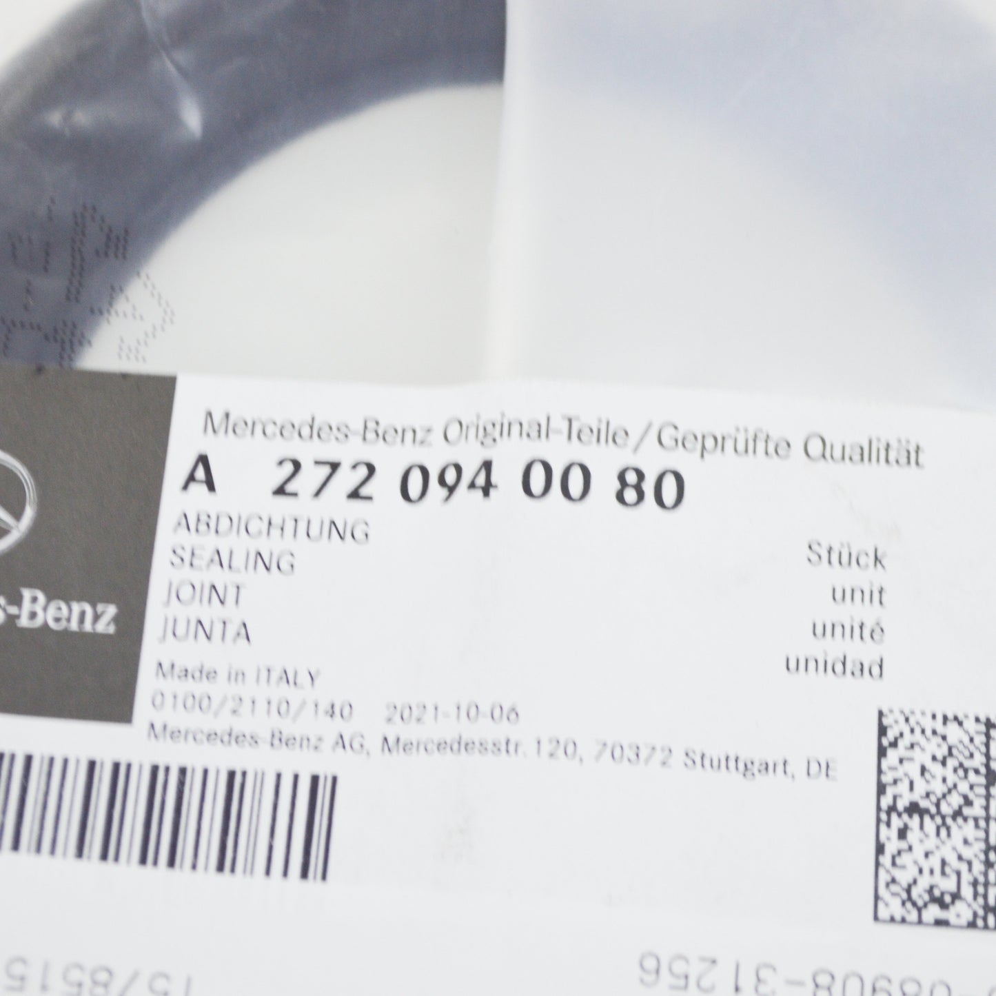 NEW MERCEDES-BENZ ML W164 AIR CLEANER ASSEMBLY GASKET A2720940080 ORIGINAL