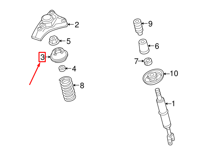 NEW AUDI A6 AVANT C6 FRONT UPPER STRUT MOUNT 4F0412377D ORIGINAL