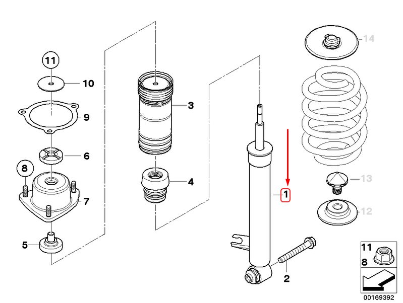 new bmw x5 e70 rear left shock absorber 33526781923 original