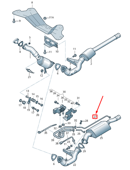 NEW AUDI A6 AVANT C6 EXHAUST CONNECTING PIPE 4F0131597B ORIGINAL