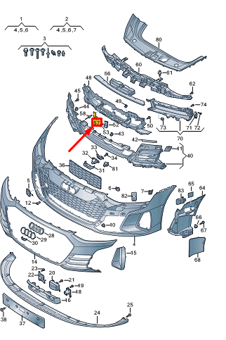 new audi e-tron gt front bumper bracket 4j3807129 original