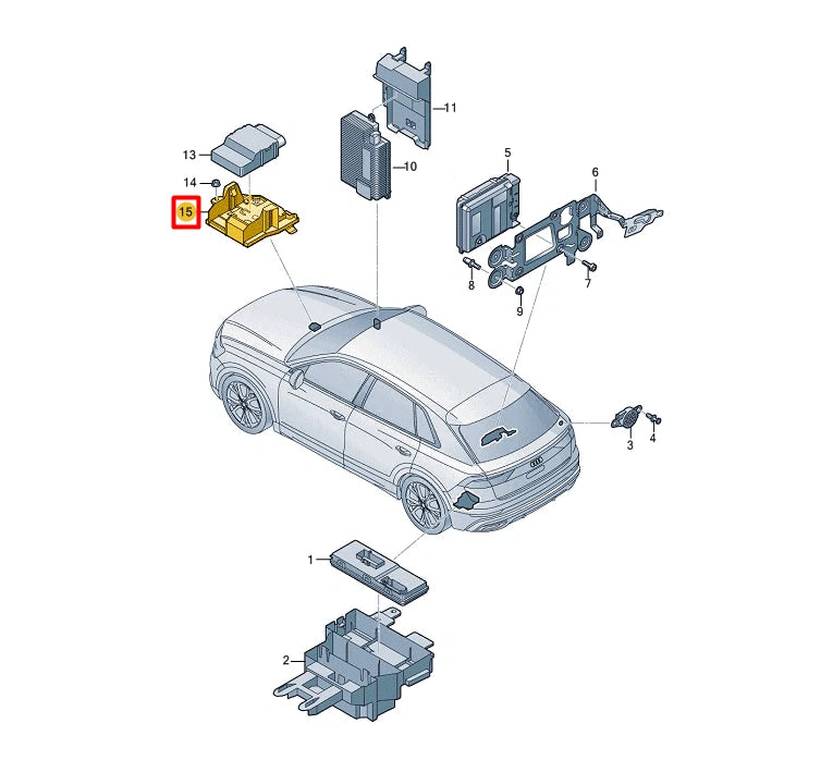 NEW AUDI Q7 4M CONTROL UNIT RETAINER 4M0907714 ORIGINAL