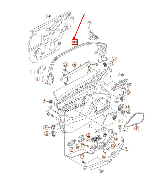 NEW AUDI Q3 8U FRONT LEFT DOOR WINDOW FRAME TRIM 8U08676094PK ORIGINAL