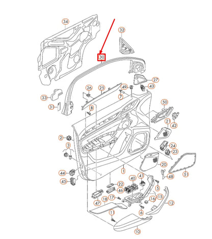 NEW AUDI Q3 8U FRONT LEFT DOOR WINDOW FRAME TRIM 8U08676094PK ORIGINAL