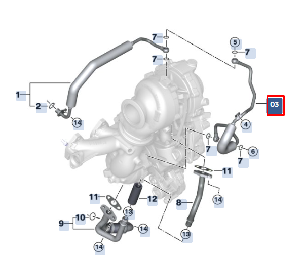 new bmw x1 f48 oil line high-compression 11428580007 8580007 original