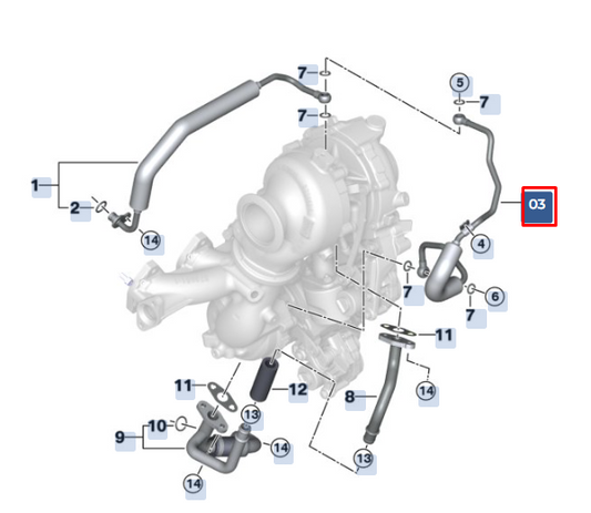new bmw x1 f48 oil line high-compression 11428580007 8580007 original