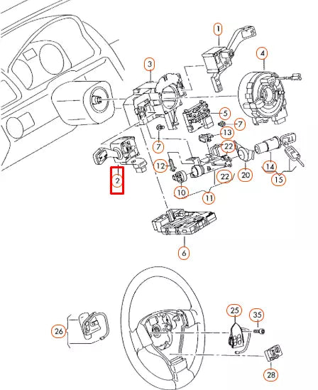 NEW VOLKSWAGEN EOS STEERING COLUMN CRUISE CONTROL SWITCH 1K0953513G 9B9 ORIGINAL