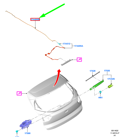 new ford puma mk2 rear windshield washer hose assy 2384095 original