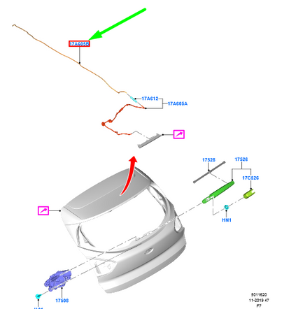 new ford puma mk2 rear windshield washer hose assy 2384095 original