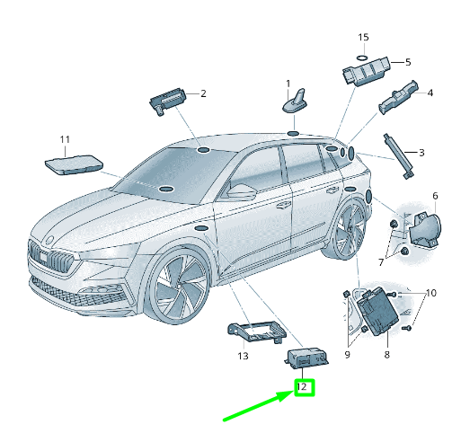new volkswagen passat b8 3g online services control unit 5wa035284 original