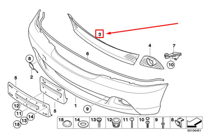 NEW BMW 3 CABRIO E46 CENTER FRONT BUMPER GRILLE 51117065469 7065469 ORIGINAL